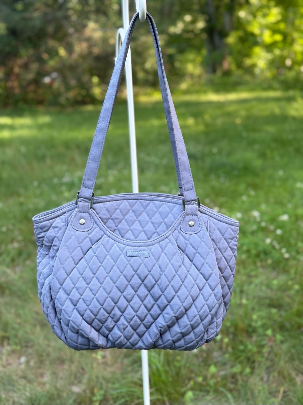 Vera Bradley Quilted Microfiber Shoulder Tote Periwinkle Blue